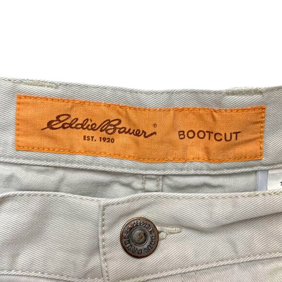 Eddie Bauer Oatmeal Beige Cotton Bootcut Jean‎ Styled Pants - Picture 2 of 9